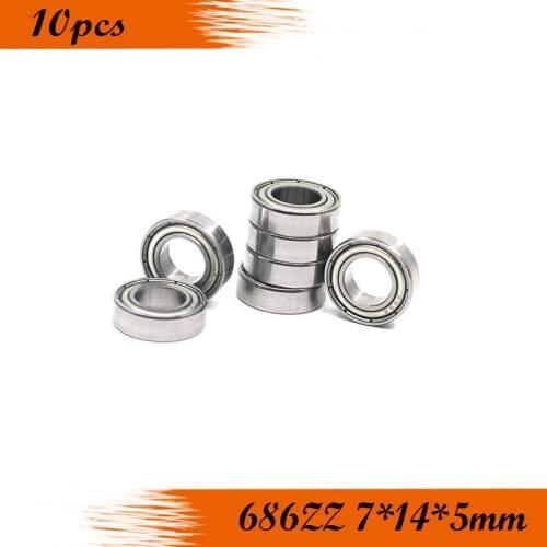 10pcs Miniature Bearing Free shipping 687 687Z 687ZZ 7*14*5mm ABEC-5 chrome steel deep groove bearing