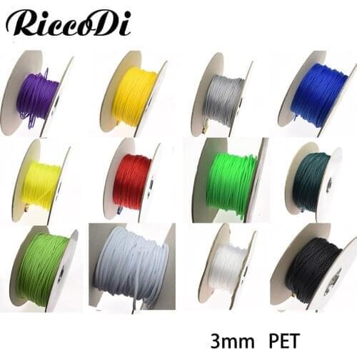 3M 3mm 3/25" Braided PET Expandable Sleeving Cable Wire Sheath 12Colors Insulation Braided Sleeving Wire Gland Cables Protection