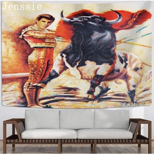 3D Spanish Bullfighter Printed Tapestry African Indian Woman Wall Hanging Tapestries Living Room Bedroom Dormitory Tapestry