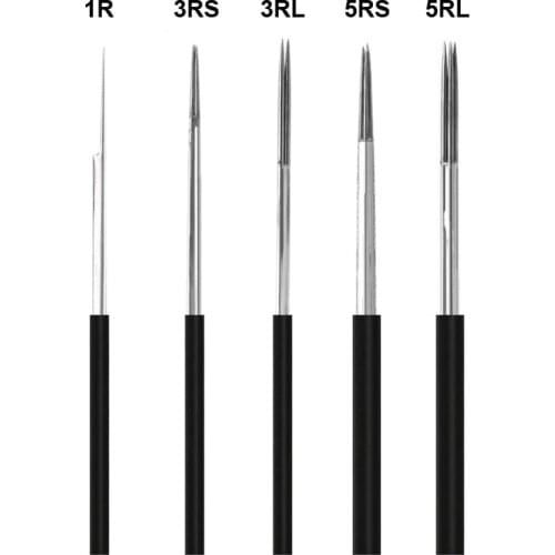 50pcs Microblading 0.28 mm 1P Round Permanent Makeup Eyebrow 3RS 5RL Manual Tattoo Fog Needles For lamina blade Agulhas Tebori