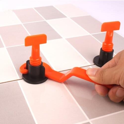 50pcs Tile Alignment Leveling System Leveler Spacers For Building Floors Plastic Flat Reusable Ceramic Tiling Locator Clip