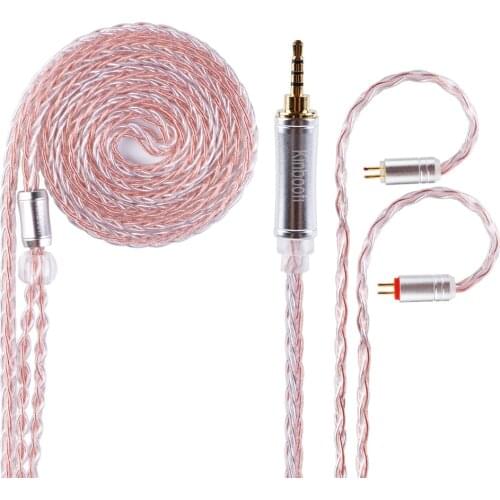 Kinboofi 8 Core Silver Plated Copper Balanced Cable 2.5/3.5/4.4mm With MMCX/2pin Connector For LZ A5 KZ AS10 ZS10 CCA C10 C16