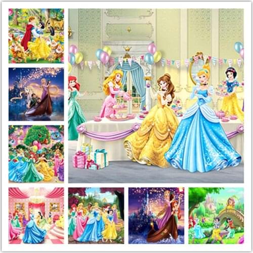 Disney 5D DIY Diamond Painting Disney Princess Diamond Mosaic Picture Cross Stitch Kit Rhinestone Home Decoration