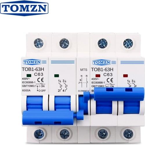 2P+2P MTS TOMZN AC Dual power Manual transfer switch Circuit breaker MCB 50HZ/60HZ