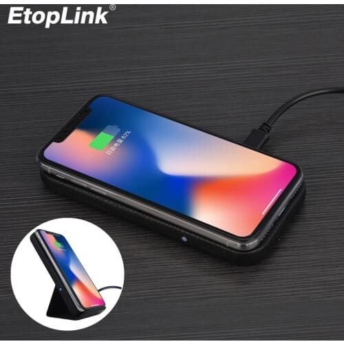 EtopLink Dual Coil Qi Wireless Charger Charger 10W for iPhone 8 10 X Samsung Note 8 Phone Fast Charging Pad Docking Dock Station
