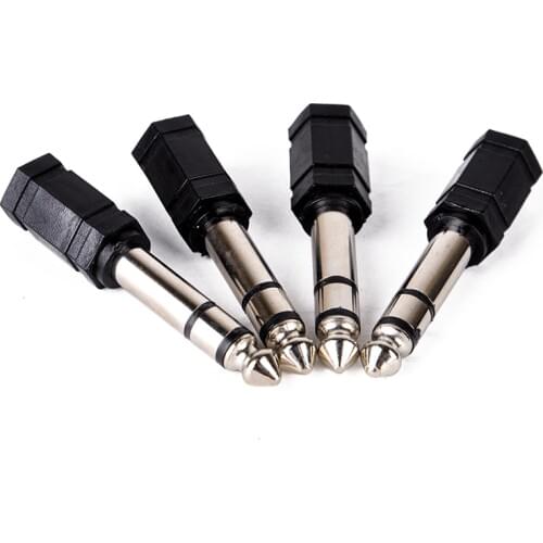 Mayitr 4Pcs 6.35mm Male to 3.5mm Female Plug Stereo Adapter 1/4 inch Stereo Male Plug to Female Socket Mini Jack Adaptor
