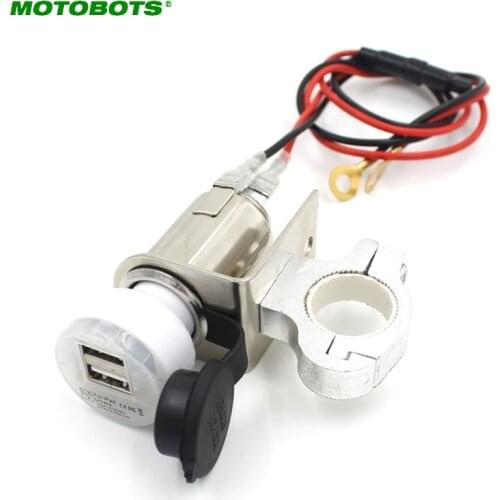MOTOBOTS 1Pcs Bike Motorcycle Car 2in1 cigarette lighter socket DC plug 12B + L Bracket #AM2183