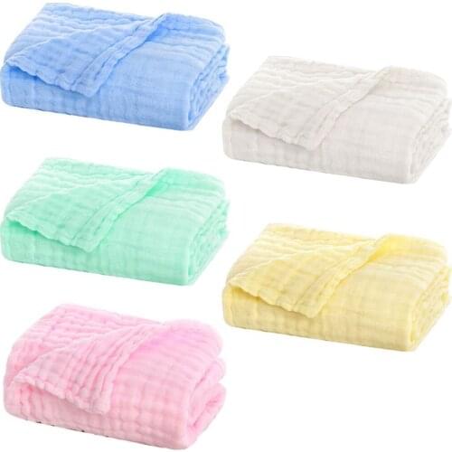 Soft Breathable 6 Layers Gauze Baby Receiving Blanket Muslin Swaddle Wrap Towel F3ME