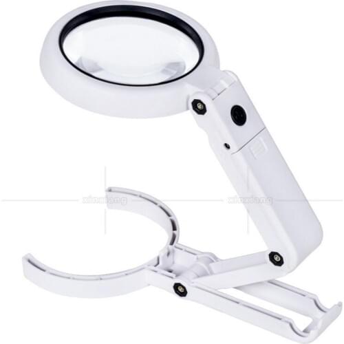 5X 11X Desktop LED Illuminated Handheld bracket type Desk Magnifier Foldable Table Magnifying Glass for Reading Cellphone Repair