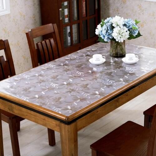Customizing Thicken Pvc Waterproof Tablecloth Easy To Wipe Table Covers Soft Glass Crystal Board Waterproof Placemats Pads Decor