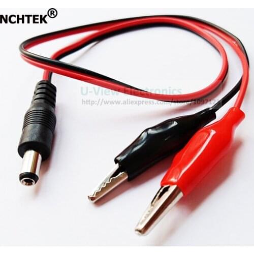 NCHTEK DC 5.5x2.1mm Male Plug to RED & Black Crocodile Clip Connector Cable About 50CM/Free Shipping/3PCS