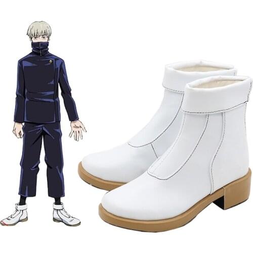 New Anime Jujutsu Kai Cosplay Shoes Toge Inumaki Shoes White Boots Women Men Carnival Halloween Shoes Size 35-48