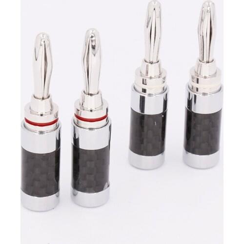 New Audiocrast 8PCS/16PCS Hifi Banana Jack High Quality Carbon Fiber Rhodium Plated Speaker Cable Banana Plug