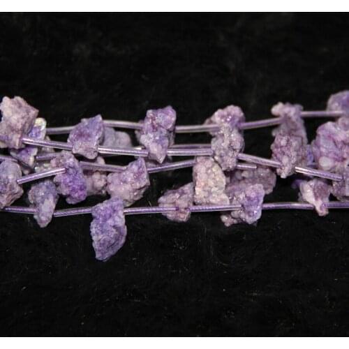 Full Strand 4Colors Dyeing Electroplating Semi-precious Crystal Geode Beads Necklace Pendant Preferred Choice Christmas Present