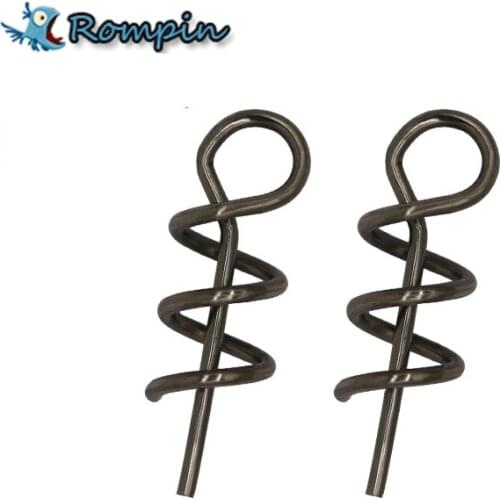 Rompin 100pcs/lot High Carbon Steel Spring Lock Needle Fix Worms Soft Lures Pin