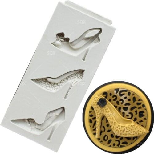 High Heels Shaped Silicone Fondant Mould Cake Decorating Baking Tools Kitchen Accessories SQ15184