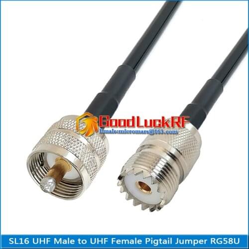SL16 High quality UHF Male To UHF Female Connector Pigtail Jumper RG-58 RG58 3D-FB RG58U Extend copper cable 50 Ohm PL259 SO239