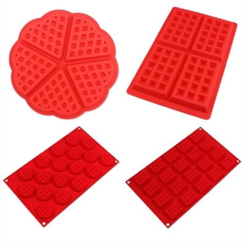 Color Random 4pcs/set Silicone Waffles Muffins Mold Cake Chocolate Pan Bakeware Kitchen Baking Tools Decorating Accessories