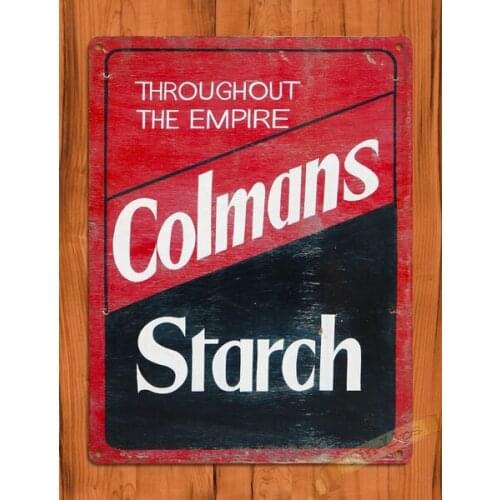 Classic Home Decoration Painting TIN SIGN "Colemans Starch" Ad Garage Vintage Wall Decor