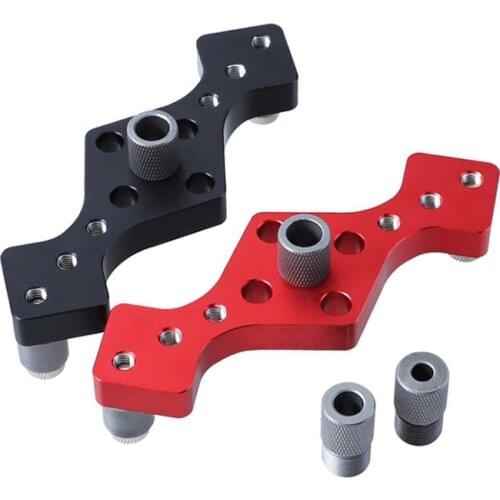 Vertical Pocket Hole Jig Self Centering 3-Hole Drill Bit Guide Jig Locator Woodworking Dowel Drill Guide 6/8/10mm Pin Fixture