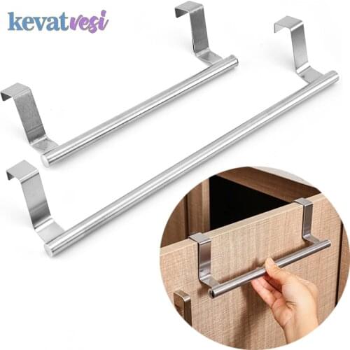 Towel Hanger Bathroom Towel Holder Stand Stainless Steel Towels Rack Bar Kitchen Cabinet Door Hanging Organizer Shelf