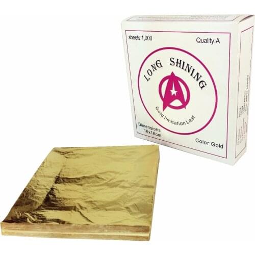High quality 1000pcs/pack Italian Imitation Gold Leaf 16*16CM for gilding