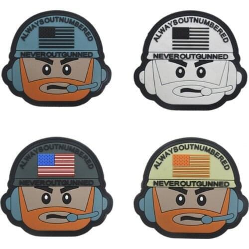 Always Outnumbered Never Outgunned patch Funny PVC Rubber Tactical Military America Flag Patch 2.7 x 2.5 inches