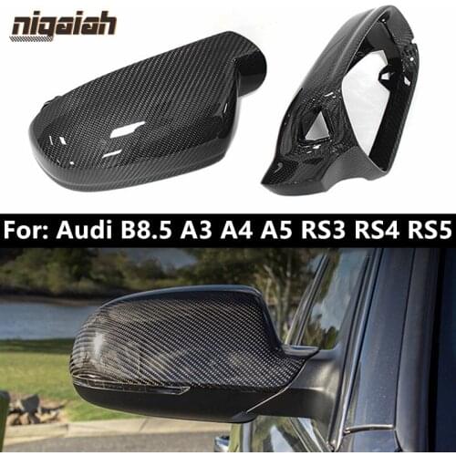 Mirror Cover Replacement For Audi B8.5 A3 2010-2013 A4 A5 S5 RS3 RS4 RS5 Carbon Fiber Mirror Caps OEM Fitment Housing