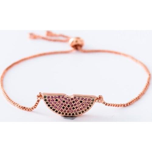 Gold silver Chain micro pave cz Zircon Cubic Zirconia bracelet rope adjusted Macrame watermelon Bangle gfg5 Fashion Jewelry