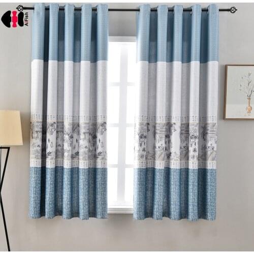 1 PCS W100xL200cm Riverside Scene at Qingming Short Curtains For Bedroom Chinese Classical style Window Treatment PC019C
