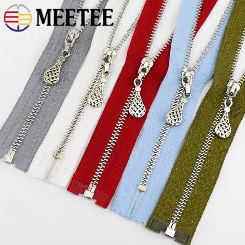 2/5pcs Meetee 3# Metal Zippers Auto Lock 15-70cm Closed&Open Zip Slider for Bags Purse Wallet Garment Sewing Accessories