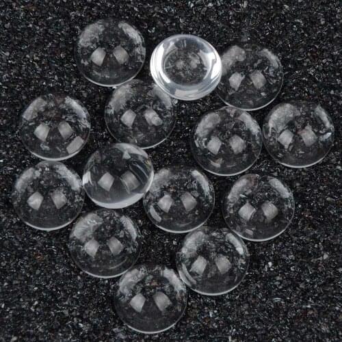 20pcs/lot 16mm Round Flat BackTransparent Clear Glass Dome Hemisphere Cabochons Accessories For DIY Jewelry