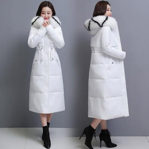 2021 down cotton-padded jacket female long over-the-knee thickening coat of cultivate morality fashion heavy hair coat