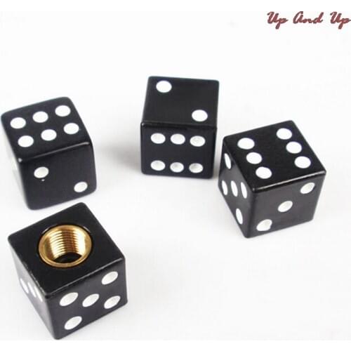 4PCS Auto Wheel Stem Tyre Air Valve Dustproof Cap Dice Tire Tyre Valve Caps Bike MTB Truck Tire Valve Dust Cap