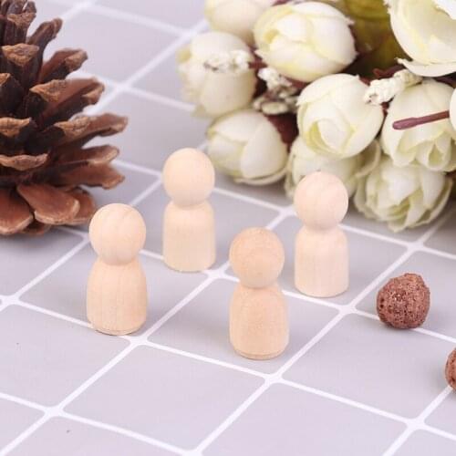 4pcs/set 1:12 Dollhouse Miniature Wooden Figure Model DIY Furniture Accessories Toys