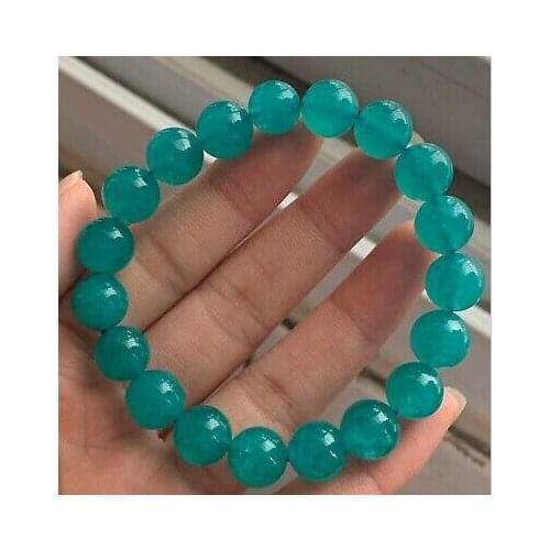 9.5-10mm Natural Mozambique Amazonite Gems Beads Bracelet AAA