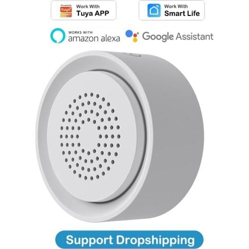 Tuya Smart Life Wireless WiFi Siren Alarm Sensor Sound and Light Alarm Siren Human Body Sensor Support Alexa for Home Security