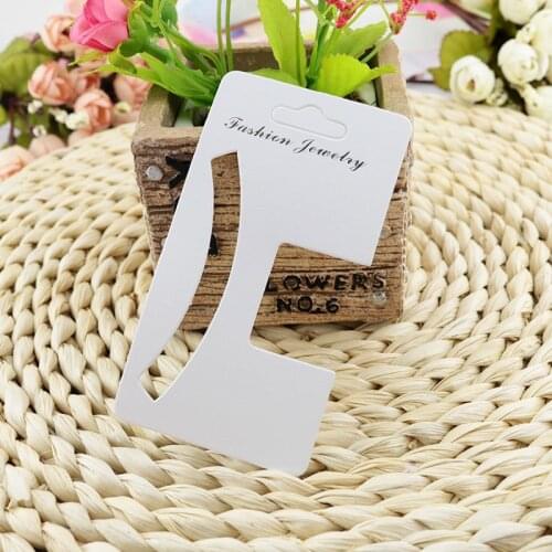 Paper Jewelry Hair Accessories Clips Band Hair Claw Packaging Display Card 200pcs/lot White Cardboard 5.5x10cm Jewelry DIY