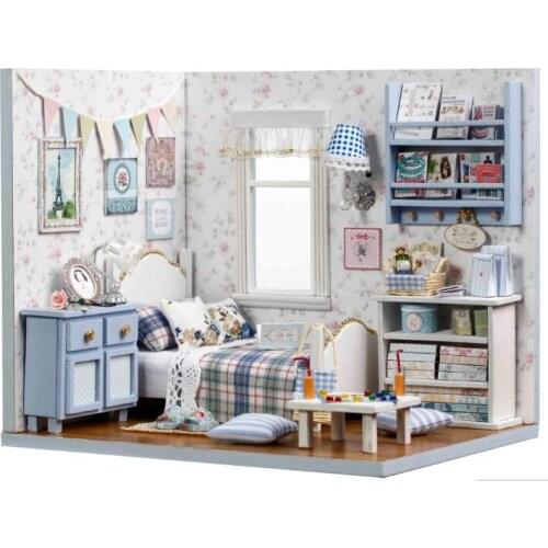 DIY Model Miniature Dollhouse With Furnitures LED 3D Wooden House Toys Handmade Crafts Birthday Gifts For Children H003