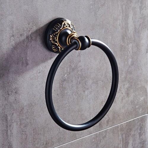 European Style Antique Towel Ring Retro Round Shape Bathroom Towel Holder Wall Mount Bath Towel Rack Bathroom Accessories