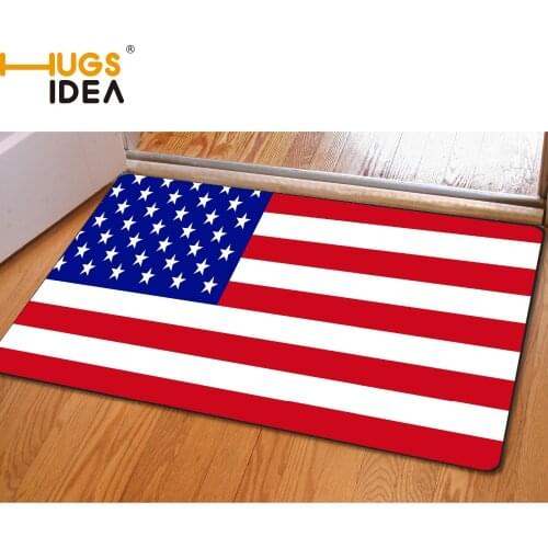 HUGSIDEA 40*60CM US UK Flag Carpet Mat Customized National Flag Print Carpets Rugs for Bedroom Floor Door Mats Hallway Rugs