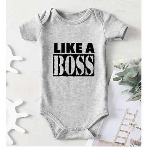 Like A Boss Letter Printed Disfrases Para Bebes Newborns Bodysuit One Piece Jumpsuit Kids' Things New Born Baby Items Boy Infant