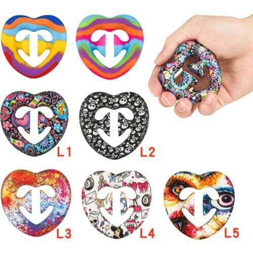 Heart-shaped Suction Cup Decompression Grip Ball Anti Stress Finger Hand Grip Ring Reliever Fidget Snapperz Exerciser Equipment