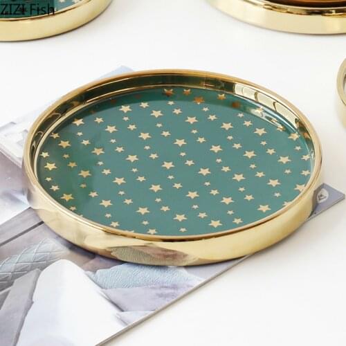 Round Ceramic Storage Tray Cosmetics Jewelry Sundries Storage Tray Northern Europe Home Desktop Decoration Storage Tools