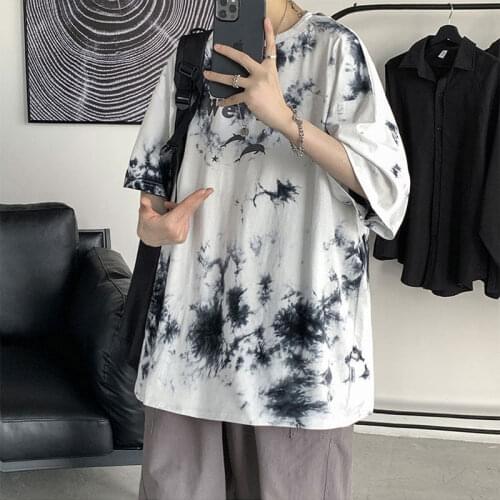 Summer mens short-sleeved T-shirt 2021 new t-shirt half-sleeve trend 100-sleeve top five-sleeve