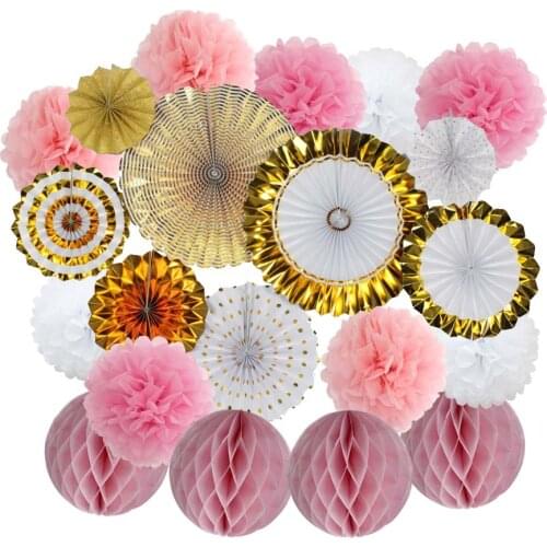 Mi Primera Comunion Party Favor 8" 10" 12" 16" Mixed Size Pink/Blue/Gold Set Hanging Paper Crafts Kids Birthday Baptism Decor