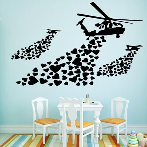 Fashion Banksy Airplan Stickers Self Adhesive Vinyl Wallpaper For Kids Room Living Room Home Decor House Decoration Wallstickers