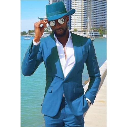 Mans Suits For Wedding Evening Party Prom Suits Notched Lapel Classic Fit Custom Made Groom Tuxedos 2 Pieces Suit(Jacket+Pants)