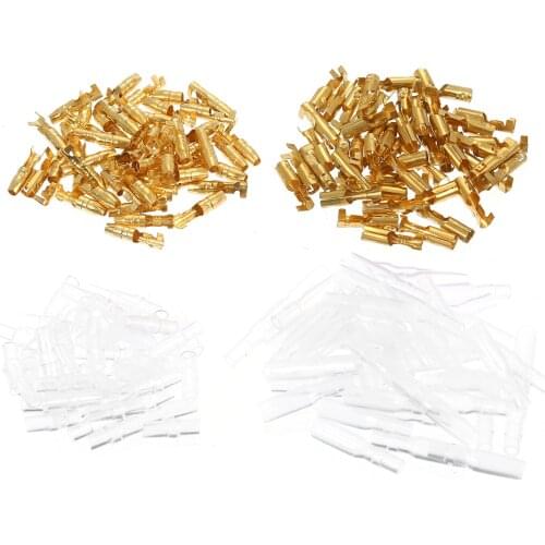 200 PCS Wire Terminal Kit Bullet Connector Set Includes 4.0 mm Brass Male and Female Bullet Terminals Insulating Sleeves for Car