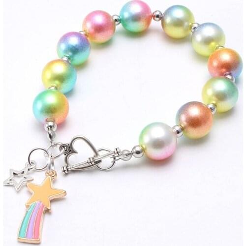 10mm Alloy Fishtail Pendant Childrens Beaded Bracelet Symphony Pearl Childrens Bracelet Fashion Childrens Jewelry Accessories